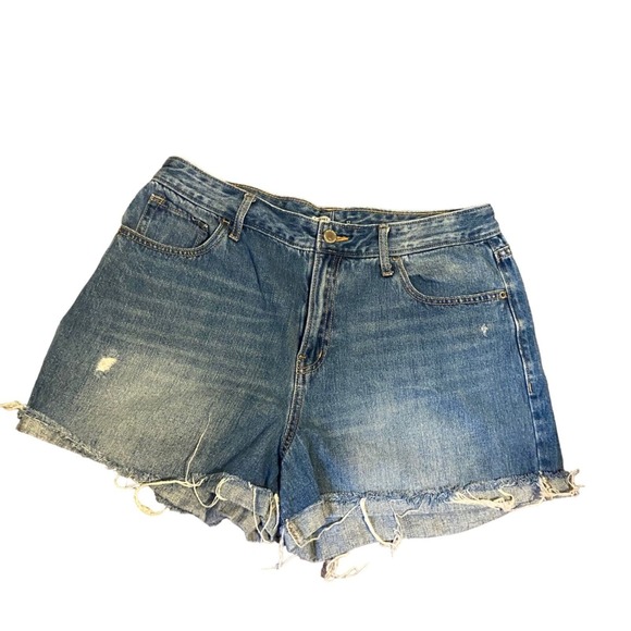 Old Navy Pants - Old‎ Navy Women Jeans Shorts Size 12 Cuffed Hem Distressed Ripped Denim Festival